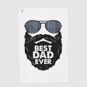 Beste papa ooit baard bebaarde papa zonnebril zwar golfhanddoek (Voorkant)
