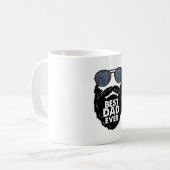 Beste papa ooit baard bebaarde papa zonnebril zwar koffiemok (Voorkant links)
