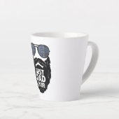 Beste papa ooit baard bebaarde papa zonnebril zwar latte mok (Rechterhoek)