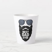Beste papa ooit baard bebaarde papa zonnebril zwar latte mok (Voorkant)