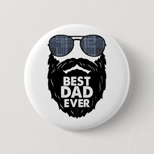 Beste papa ooit baard bebaarde papa zonnebril zwar ronde button 5,7 cm