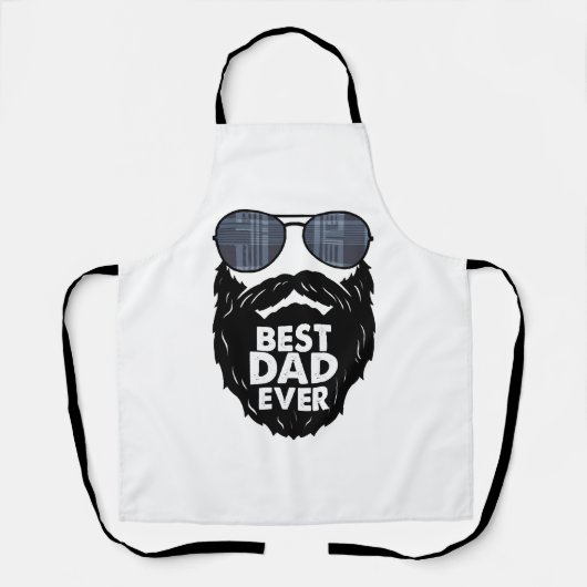 Beste papa ooit baard bebaarde papa zonnebril zwar schort (Voorkant)