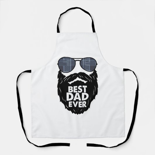 Beste papa ooit baard bebaarde papa zonnebril zwar schort (Voorkant)