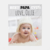 Beste Papa ooit Baby Foto Vaderdag Fleece Deken (Voorkant)