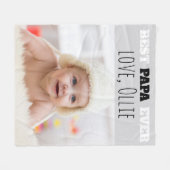 Beste Papa ooit Baby Foto Vaderdag Fleece Deken (Voorkant (Horizontaal))