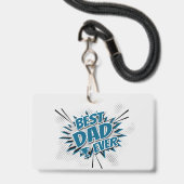 Beste Papa Ooit Badge (Voorzijde met lanyard)