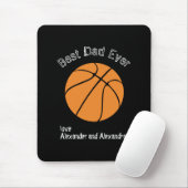 Beste papa ooit Basketbal Afgeplatte tekst Muismat (Met muis)