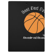 Beste papa ooit basketbal versleten tekst klembord (Achterkant)