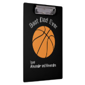 Beste papa ooit basketbal versleten tekst klembord (Rechts)