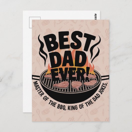 Beste papa ooit BBQ-ontwerp - King of the Grill Briefkaart (Voorkant / Achterkant)