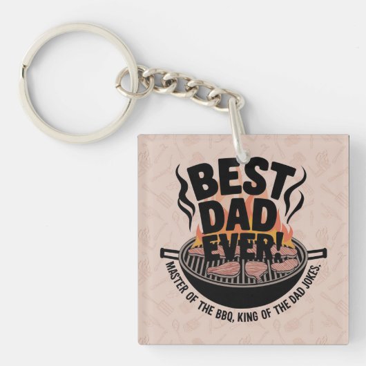 Beste papa ooit BBQ-ontwerp - King of the Grill Sleutelhanger (voorkant)