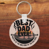 Beste papa ooit BBQ-ontwerp - King of the Grill Sleutelhanger (Achterkant)
