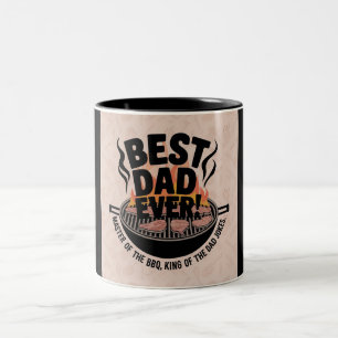 Beste papa ooit BBQ-ontwerp - King of the Grill Tweekleurige Koffiemok