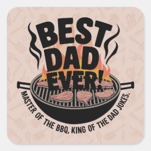Beste papa ooit BBQ-ontwerp - King of the Grill Vierkante Sticker
