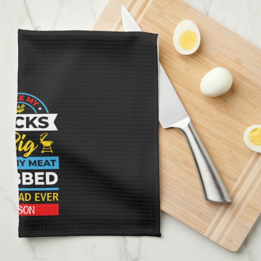 Beste papa ooit BBQ zwart Theedoek (Quarter Fold)