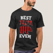 Beste papa ooit Beer Buffalo Plaid vader opa cadea T-shirt (Voorkant)