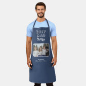 Beste papa ooit blauw aangepaste foto aandenken schort (Gedragen)