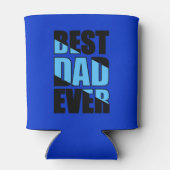 Beste papa ooit blauw blikjeskoeler (Achterkant)