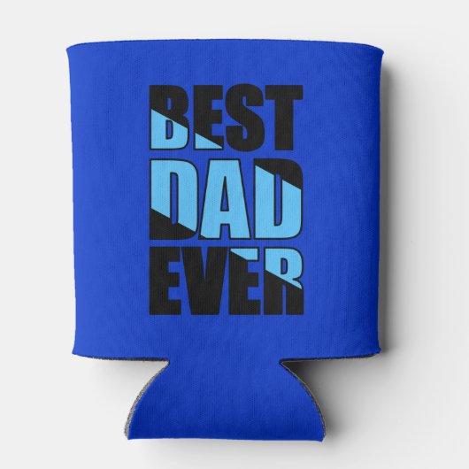 Beste papa ooit blauw blikjeskoeler (Achterkant)