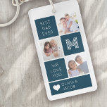 Beste papa ooit blauw foto's Vaderdag Sleutelhanger<br><div class="desc">Het perfecte cadeau voor Vaderdag</div>