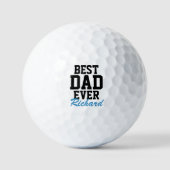 Beste papa ooit blauw monogram Vaderdag Golfballen (Voorkant)