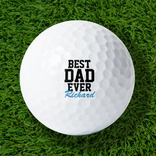 Beste papa ooit blauw monogram Vaderdag Golfballen