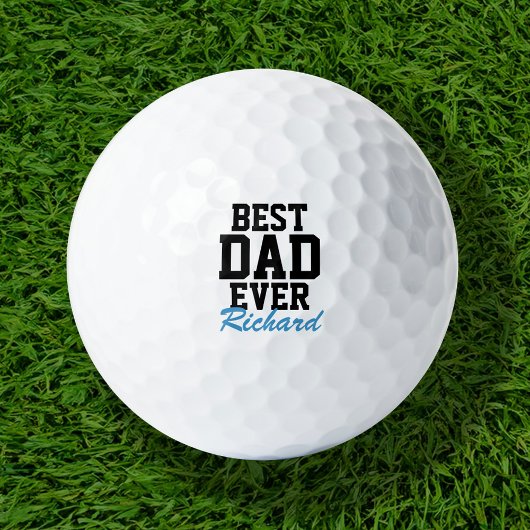 Beste papa ooit blauw monogram Vaderdag Golfballen