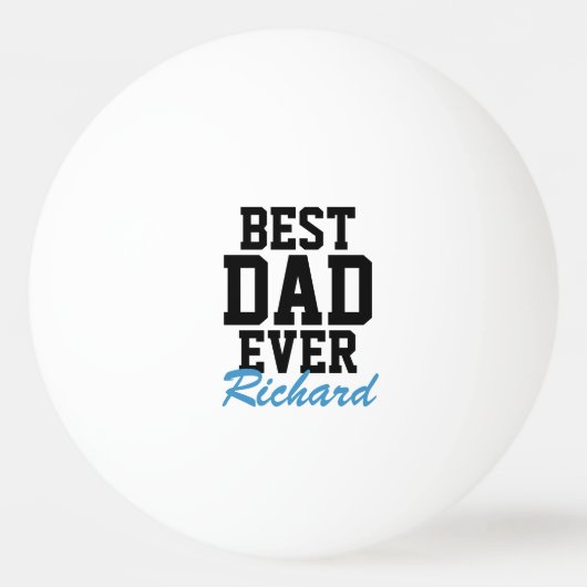 Beste papa ooit blauw monogram Vaderdag Pingpongbal (Voorkant)