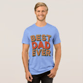 Beste papa ooit Blauw Tri-Blend T-shirt (Voorkant volledig)