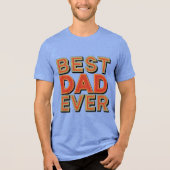 Beste papa ooit Blauw Tri-Blend T-shirt (Voorkant)