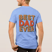 Beste papa ooit Blauw Tri-Blend T-shirt (Achterkant)