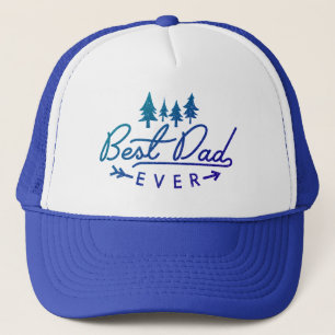 Beste papa ooit  blauw typografie Vaderdag Trucker Pet