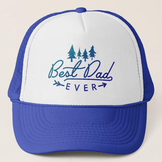 Beste papa ooit  blauw typografie Vaderdag Trucker Pet (Voorkant)