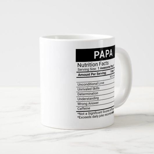 Beste Papa ooit blauw + Voeding feiten, Grote Koffiekop (Voorkant rechts)