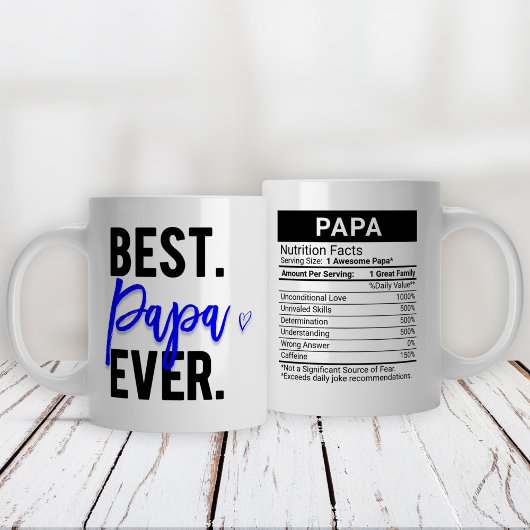 Beste Papa ooit blauw + Voeding feiten, Grote Koffiekop