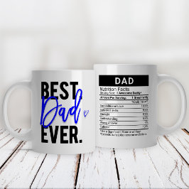 Beste papa ooit blauw + voedingsfeiten, grote koffiekop