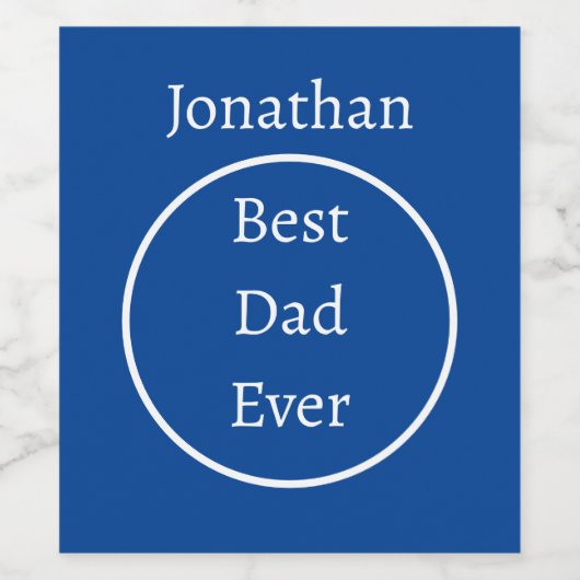 Beste papa ooit blauw wijn etiket (Enkel label)
