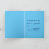 Beste papa ooit blauw & wit fotocollage kaart (Binnen)