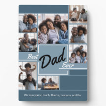 Beste Papa Ooit Blauwe Fotocollage Vaderdag