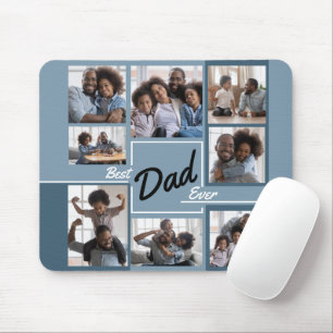Beste papa ooit Blauwe fotocollage Vaderdag Muismat