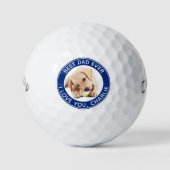Beste papa ooit blauwe hond foto golfballen (Voorkant)