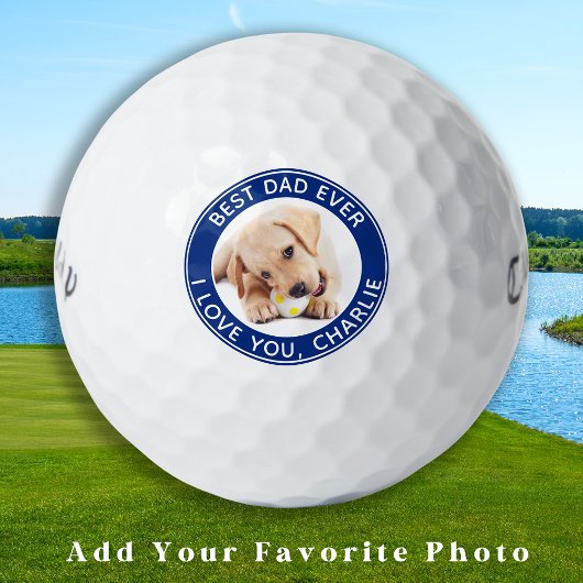 Beste papa ooit blauwe hond foto golfballen