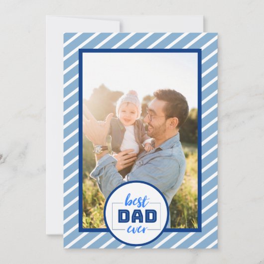 Beste Papa Ooit Blauwe Streep Foto Vaderdag (Voorkant)