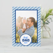 Beste Papa Ooit Blauwe Streep Foto Vaderdag (Staand voorkant)