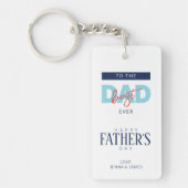 Beste Papa Ooit Blauwe Vaderdag Sleutelhanger (Voorkant)