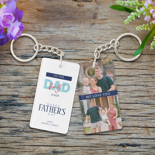 Beste Papa Ooit Blauwe Vaderdag Sleutelhanger