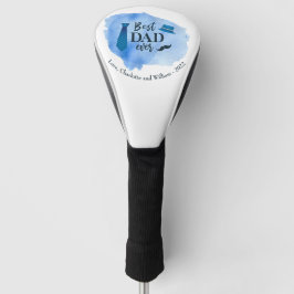 Beste papa ooit Blauwe Waterverf Tie Hoed Vaderdag Golfheadcover