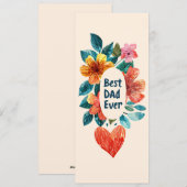 Beste papa ooit bloem feestdagenkaart (Voorkant / Achterkant)
