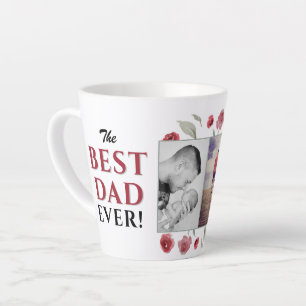 Beste papa ooit bloemige Vaderdag 2 foto collage Latte Mok