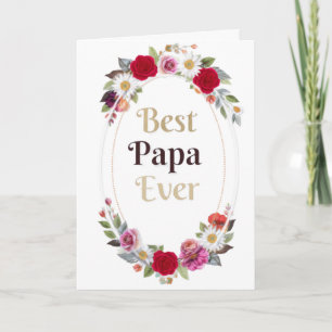 Beste Papa Ooit Bloemrijke Wenskaart - Vaderdag Kaart
